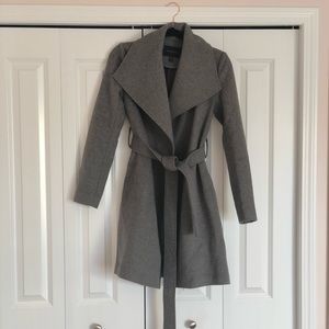 Wool, belted banana republic wrap coat.
